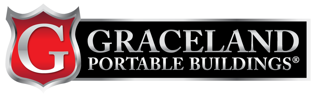 Graceland Portable Building Logo - Reverse Slogan