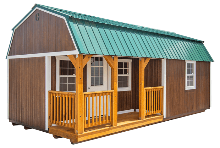 Corner Porch Lofted Barn Cabin