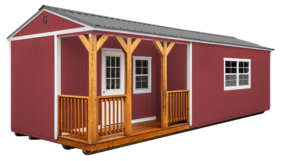 Corner Porch Cabin Painted